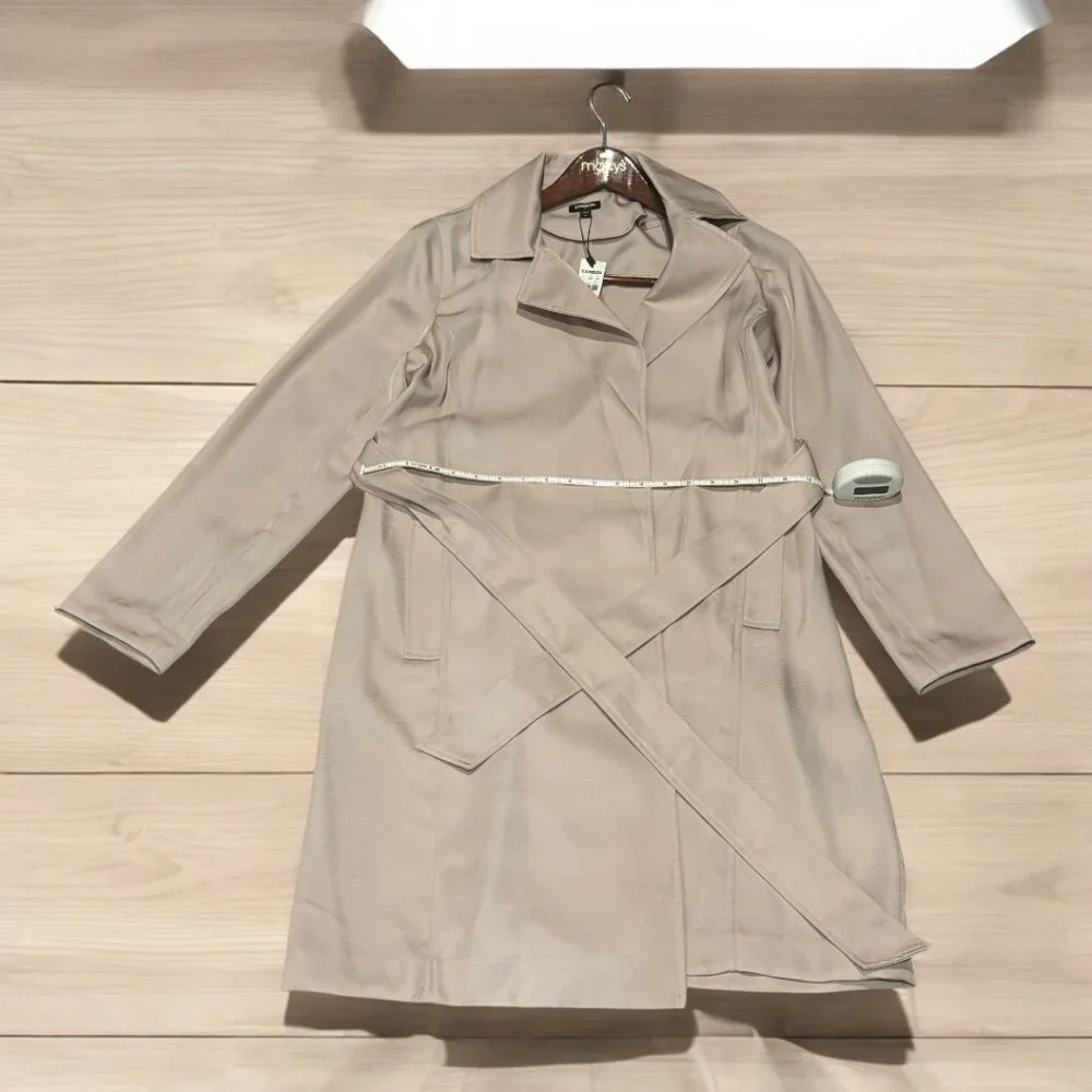 Express Light Pink Trench Jacket | Silky Feel | Size Medium - Picture 5 of 5